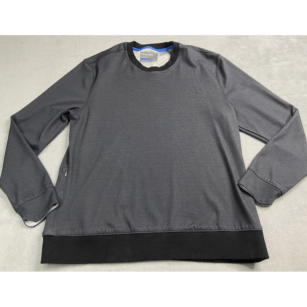 Twillory Sweatshirt Men Large Black Athlounger Athleisure Pullover Crew Pullover